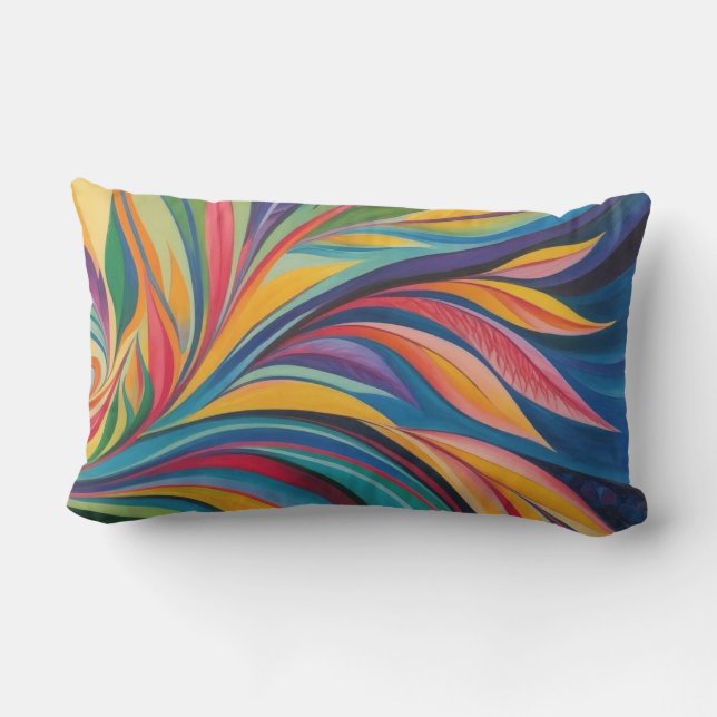 Vibrant Abstract Floral Pillow (Back)