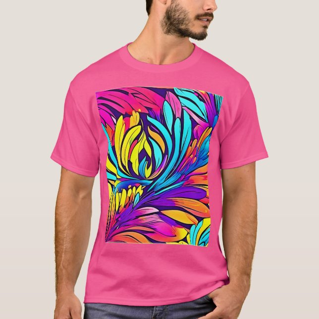 Vibrant Abstract Floral T-Shirt (Front)