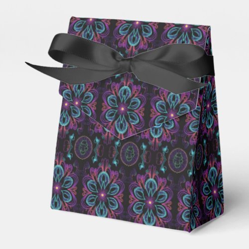 Vibrant Abstract Floral Tent Favor Boxes