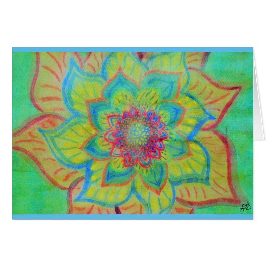 Vibrant Abstract floral watercolor Cards (Front Horizontal)