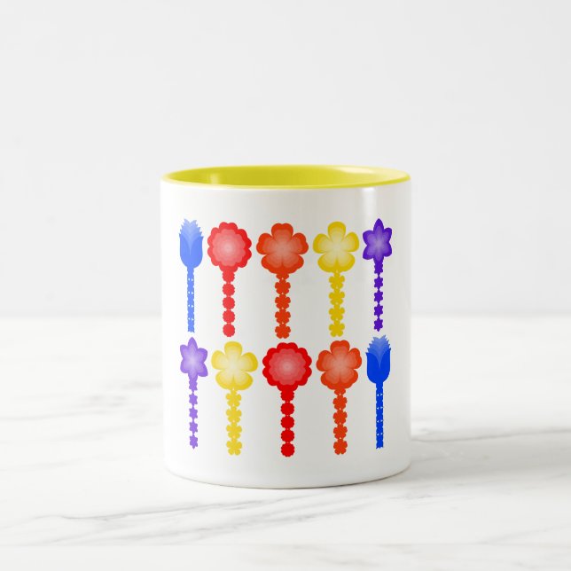 Vibrant Abstract Flower Pattern Mug (Center)