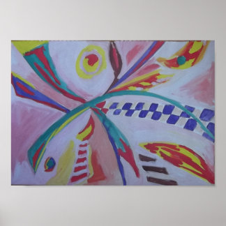 Vibrant Abstract French Poster by Raphael Сanossa