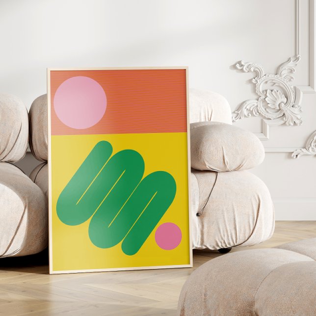 Vibrant Abstract Geometric Mid Century Aesthetic  Poster (Creator Uploaded)