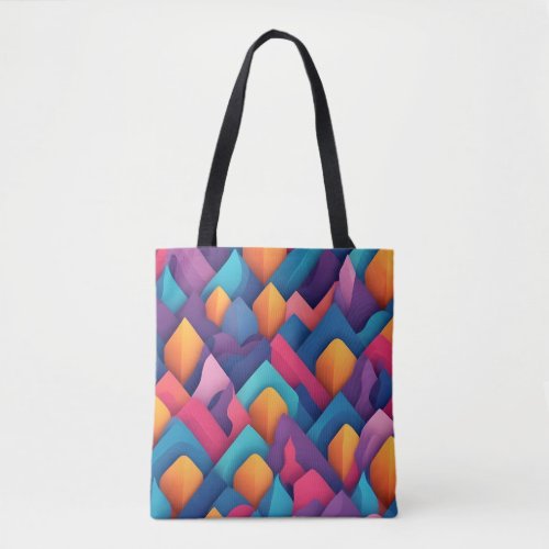 Vibrant abstract geometric shapes tote bag
