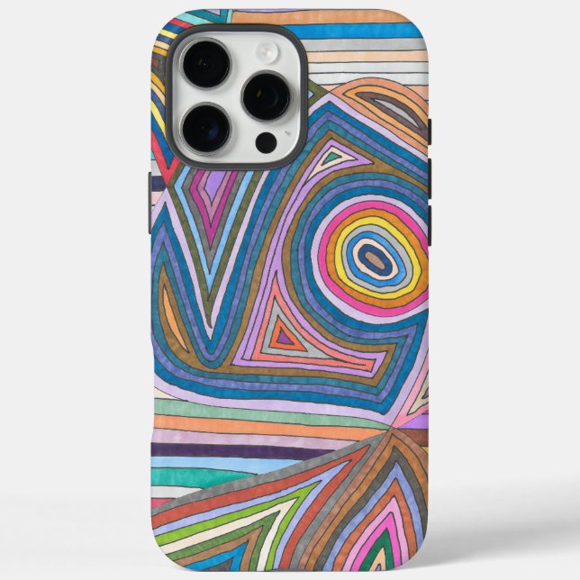 Vibrant Abstract Geometric Striped Pattern Case-Mate iPhone Case (Back)