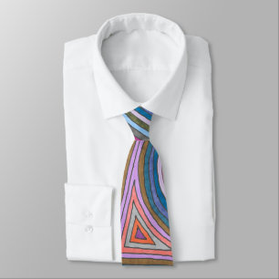 Vibrant Abstract Geometric Striped Pattern Neck Tie