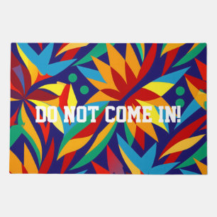 Vibrant Abstract Geometric Tropical Multicolored Doormat
