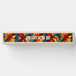 Vibrant Abstract Geometric Tropical Multicolored Topple Tower