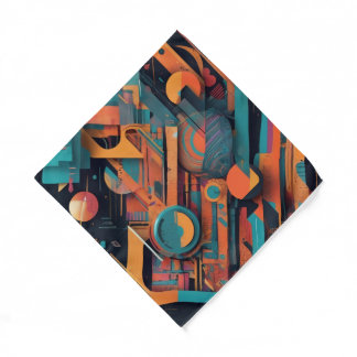 Vibrant Abstract Geometry – Bold Graphic Art with  Bandana
