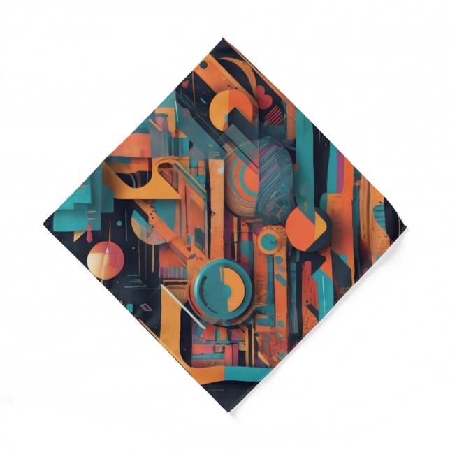 Vibrant Abstract Geometry – Bold Graphic Art with  Bandana (Front)