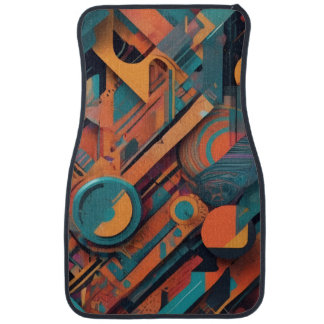Vibrant Abstract Geometry – Bold Graphic Art with Car Floor Mat