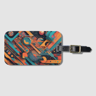 Vibrant Abstract Geometry – Bold Graphic Art with Luggage Tag