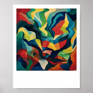 Vibrant Abstract Geometry Iii Sticker Poster