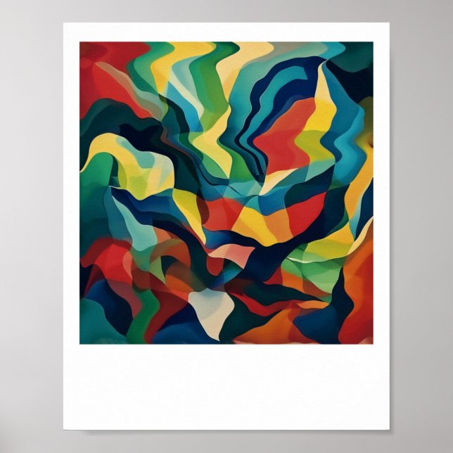 Vibrant Abstract Geometry Iii Sticker  Poster (Front)