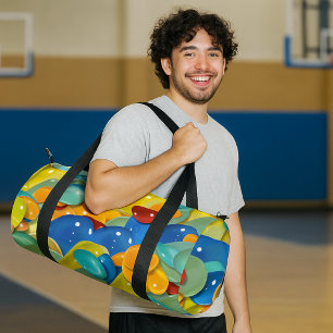 Vibrant Abstract Glossy Pattern Art Duffle Bag