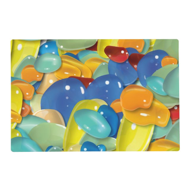 Vibrant Abstract Glossy Pattern Art  Placemat (Front)