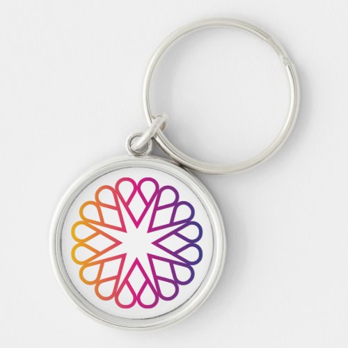 Vibrant Abstract Heart Constellation Kaleidoscope Keychain