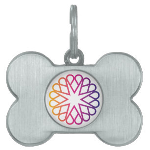 Vibrant Abstract Heart Constellation Kaleidoscope Pet ID Tag