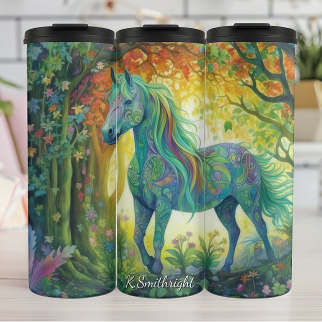 Vibrant Abstract Horse Forest Wonder Thermal Tumbler (Creator Uploaded)