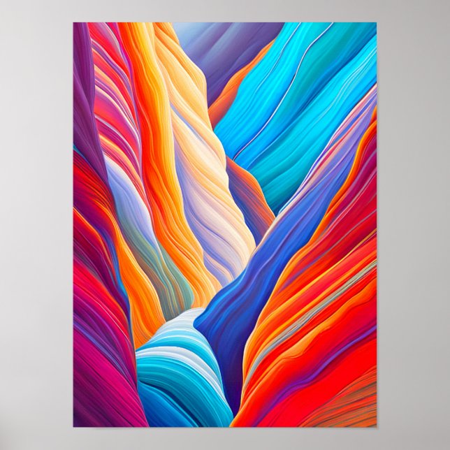 Vibrant Abstract Landscape of Grand Canyon Poster (Front)