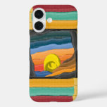 Vibrant Abstract Landscape with Yellow Spiral iPhone 16 Case