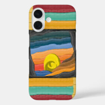 Vibrant Abstract Landscape with Yellow Spiral
