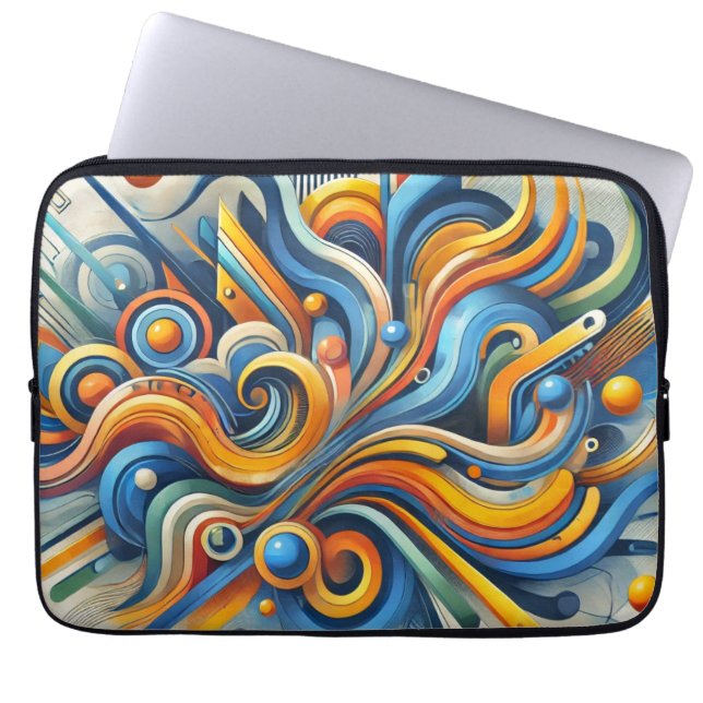 Vibrant Abstract Laptop Sleeve  (Front)