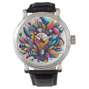 Vibrant Abstract Light Bulb Explosion Watch