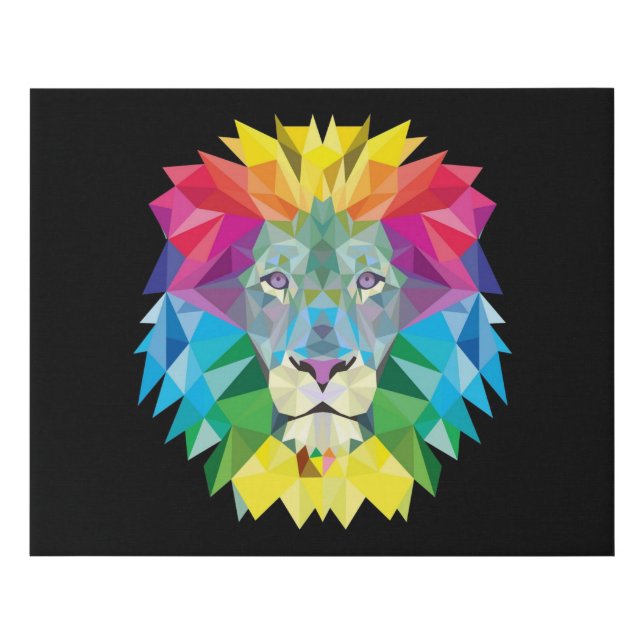 Vibrant abstract Lion Faux Canvas Print (Front)