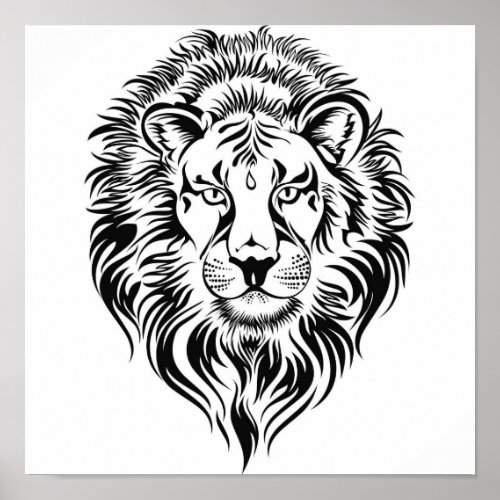 Vibrant Abstract Lion  Poster