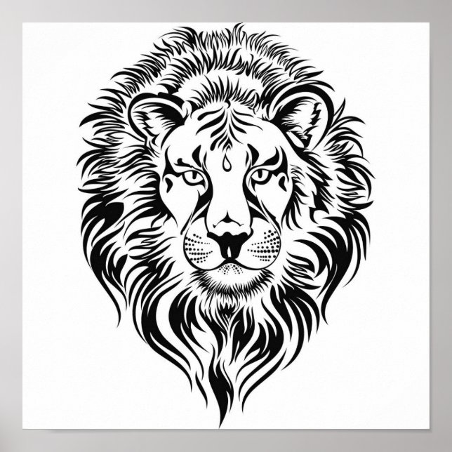 Vibrant Abstract Lion  Poster (Front)