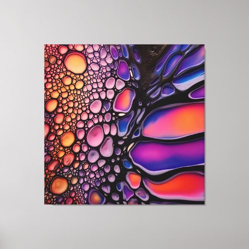 Vibrant Abstract Liquid Art Fusion Canvas Print