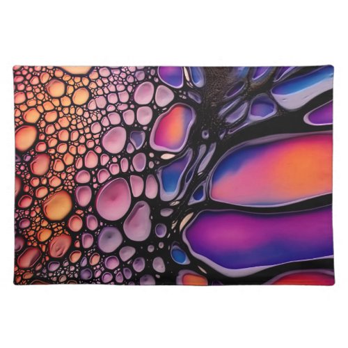 Vibrant Abstract Liquid Art Fusion Cloth Placemat