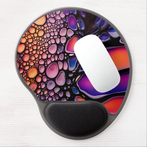 Vibrant Abstract Liquid Art Fusion Gel Mouse Pad