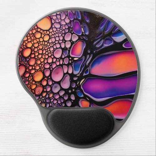 Vibrant Abstract Liquid Art Fusion Gel Mouse Pad