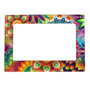 Vibrant Abstract Magnetic Frame by BlackBrookHome at Zazzle