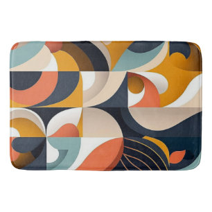 Vibrant Abstract Mid Century Modern Bath Mat
