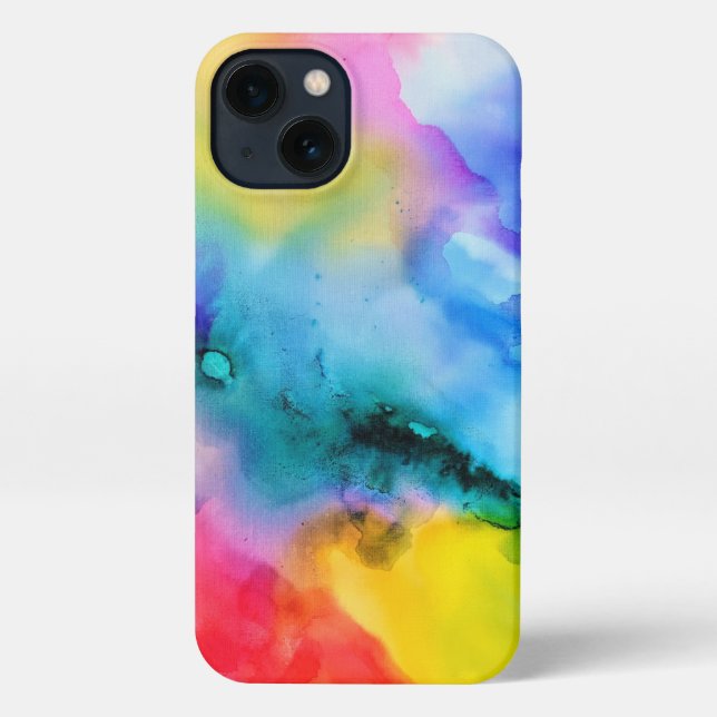 Vibrant Abstract Multicolor Watercolor Phone Case (Back)