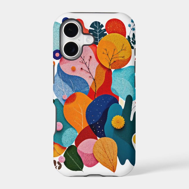 Vibrant Abstract Organic Shapes Boho Floral Case-Mate iPhone Case (Back)