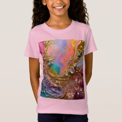Vibrant Abstract Painting with Oil and Water T_Shirt