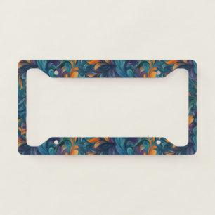 Vibrant Abstract Paisley-Inspired Pattern (2) License Plate Frame