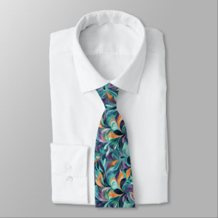 Vibrant Abstract Paisley-Inspired Pattern Neck Tie