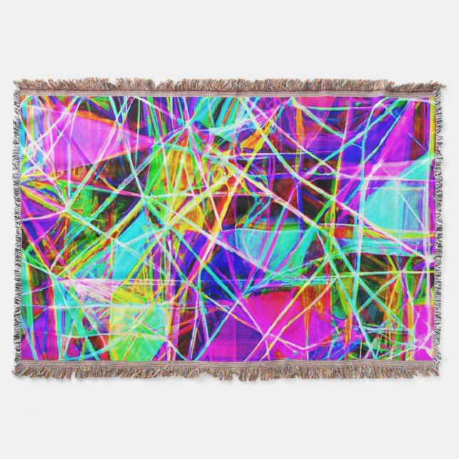 Vibrant Abstract Pattern Design Throw Blanket (Front)