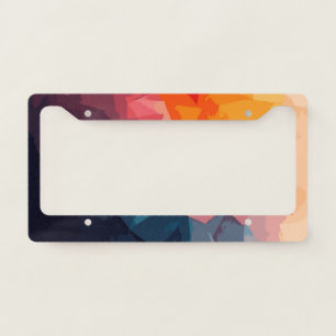 Vibrant Abstract Pattern in Purple, Blue, Orange License Plate Frame
