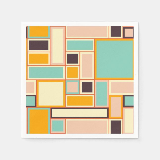Vibrant abstract pattern with rectangles napkins (Front)
