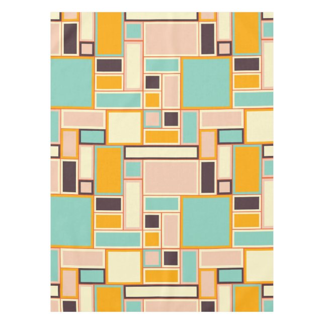 Vibrant abstract pattern with rectangles tablecloth (Front)