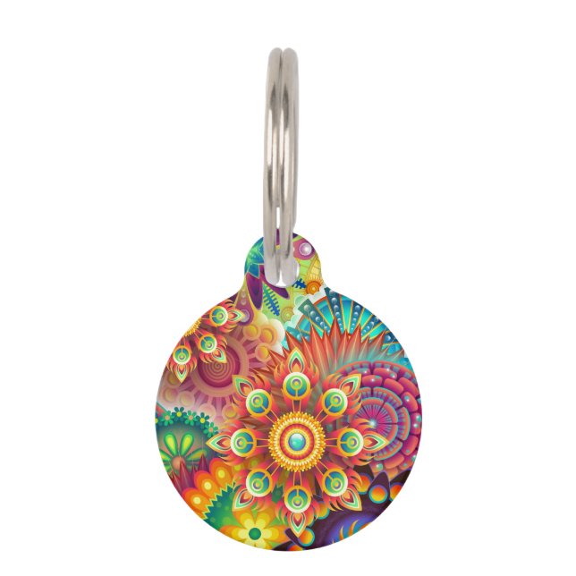 Vibrant Abstract Pet ID Tag (Front)
