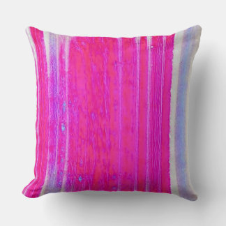 Vibrant Abstract Pink and Purple Stripes Art Throw Pillow