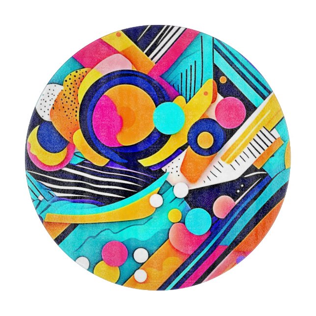 Vibrant Abstract Pop Art Cutting Board (Front)