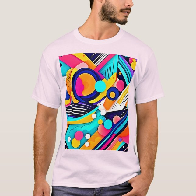 Vibrant Abstract Pop Art T-Shirt (Front)